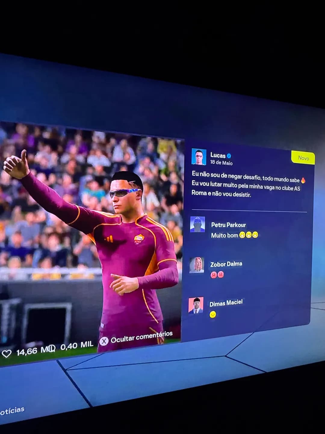 Acabei de me transferir pra roma , vamos com todo ⚽️