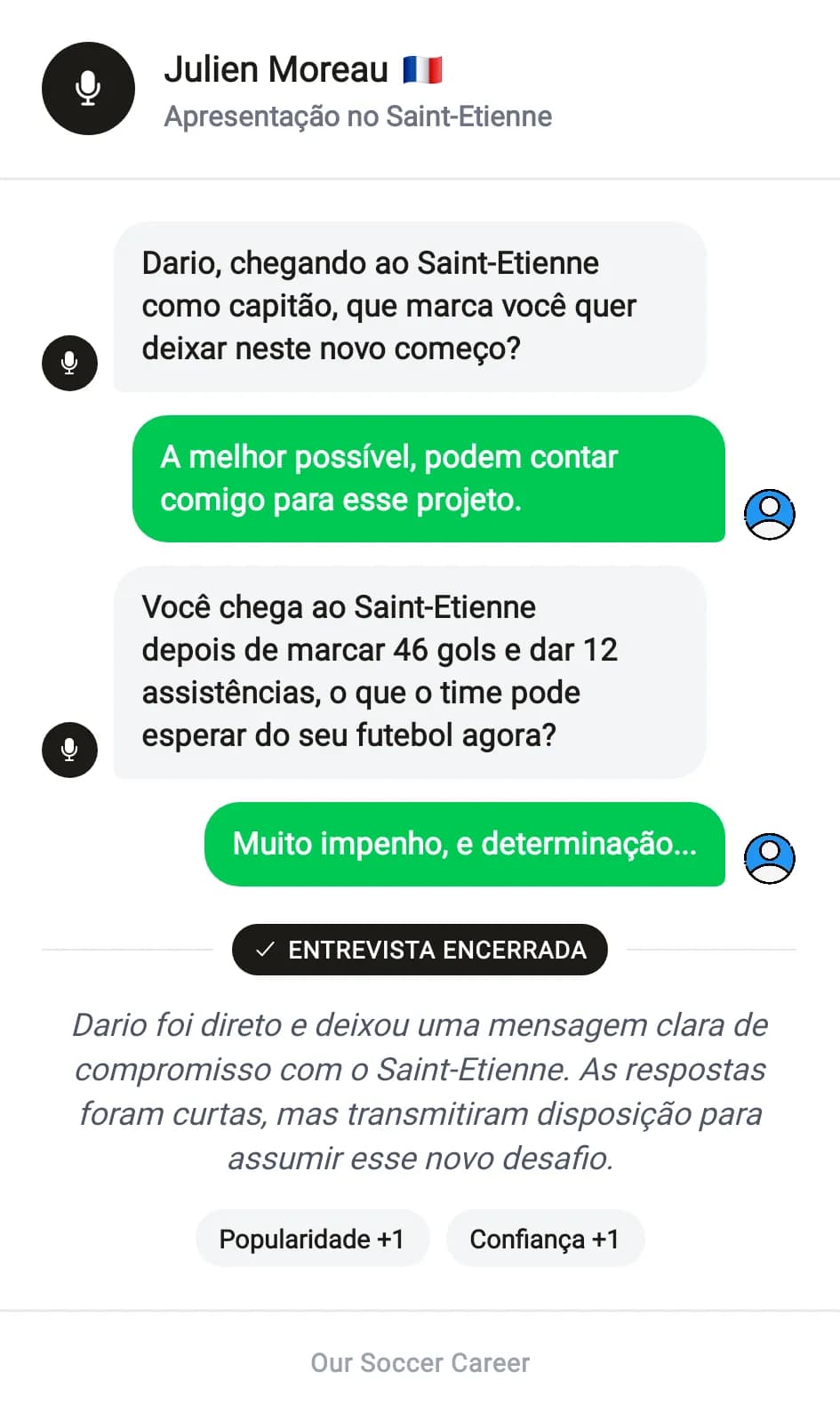Apresentação no Saint-Etienne