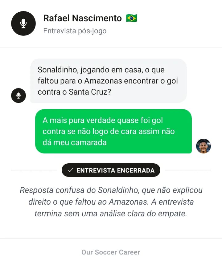 Entrevista pós-jogo