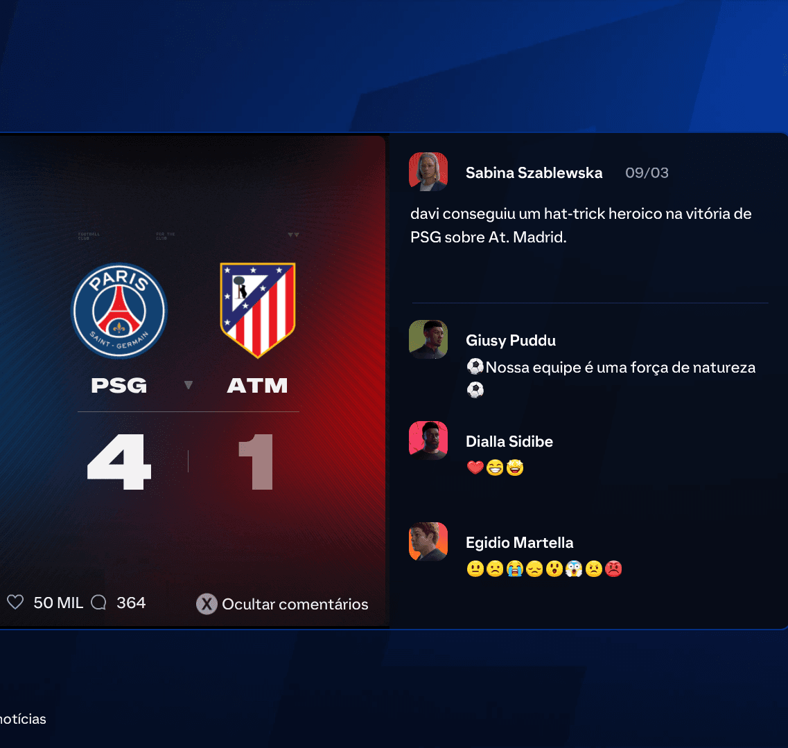 Depois de perder por 2x0 no jogo de ida da Champions League viramos o jogo e passamos para as quartas de final da Champions com hat-trick…
