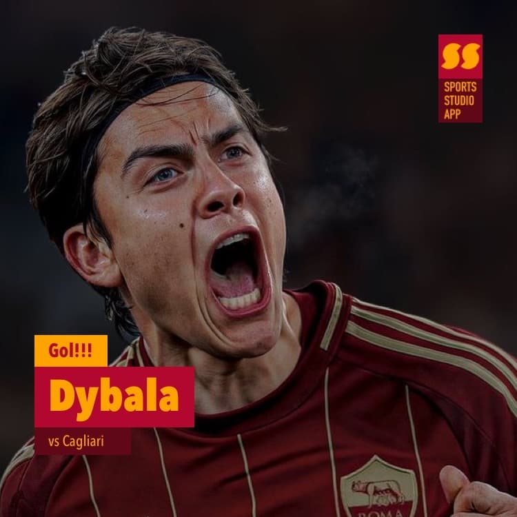 Soulé chuta, o goleiro espalma pro meio da área e Dybala fica com o gol aberto pra ampliar a vantagem. Avante!!