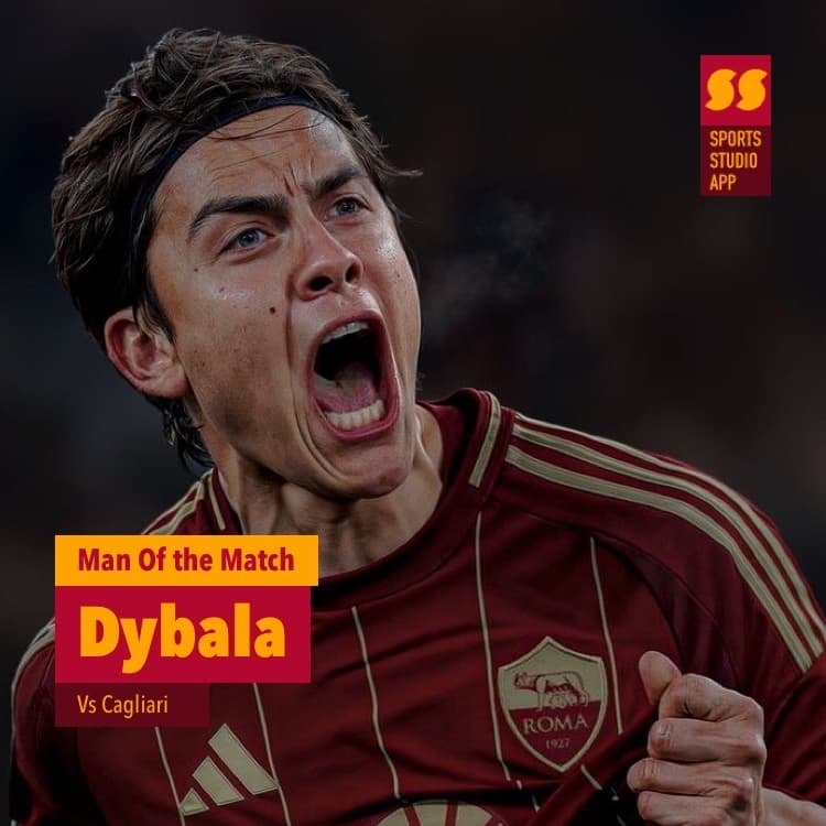 Após fazer 3 gols e dar 3 assistências, Dybala é eleito o Homen da Partida no jogo contra o Cagliari! Parabéns, Dybala!