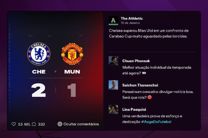 Vitória importantíssima no primeiro jogo contra o Man Utd agora e ir pro segundo jogo fora de casa já vantagem, pra cima!🔥