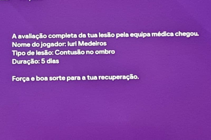 Só pode ser macumba como é possivel me lesionar dnv, é uma lesao apenas de 5 dias sim mas 2 lessoes numa época, tô virando o neymar