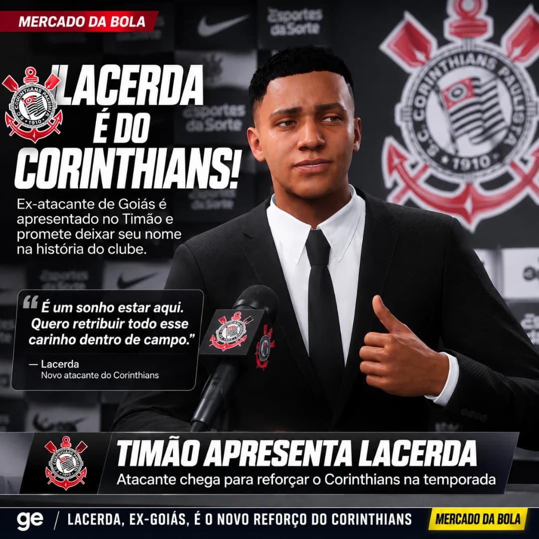 Vestir essa camisa é a realização de um sonho. Chego com muita vontade de vencer, honrar essa torcida e dar tudo dentro de campo. Obrigad…