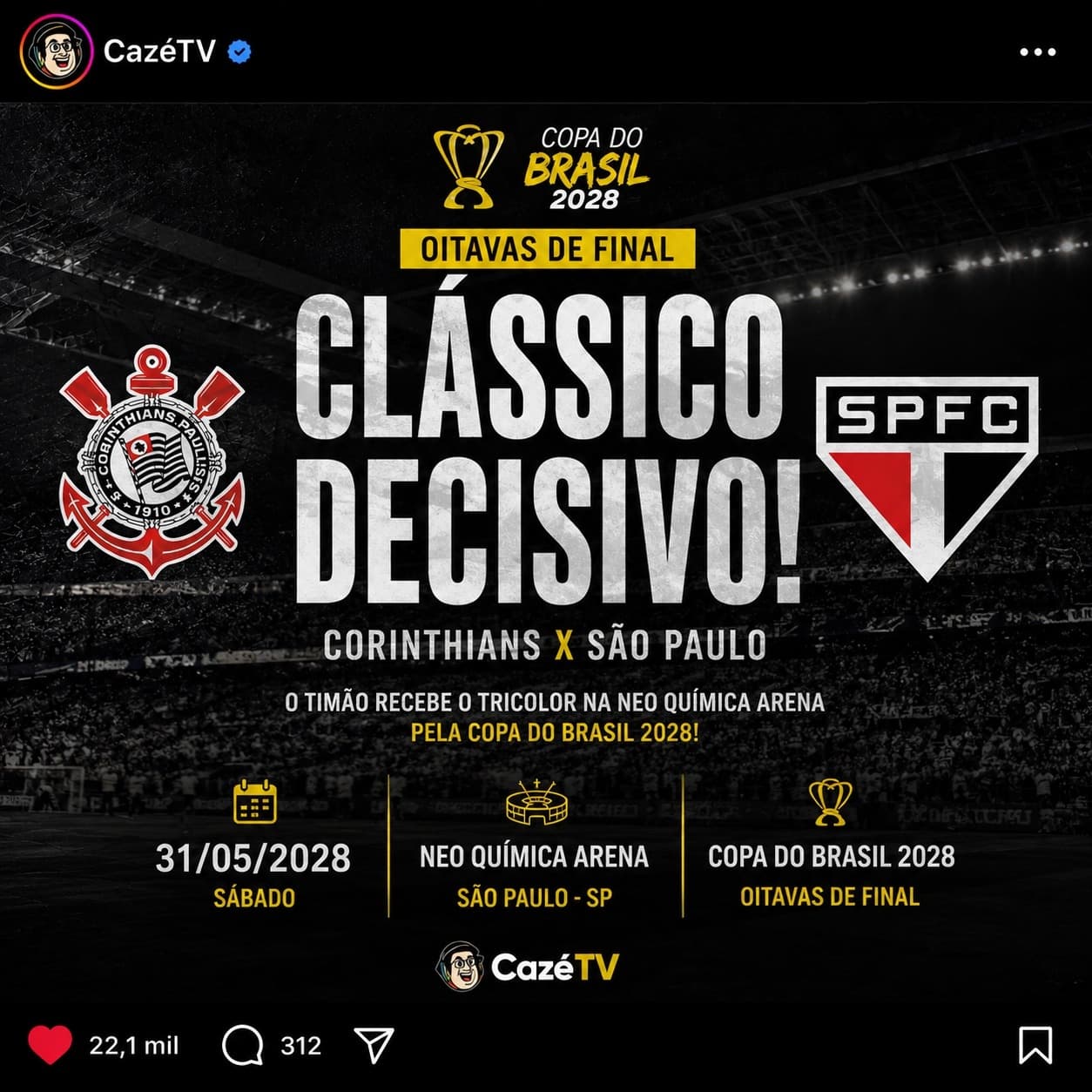 Grande clássico nas oitavas 🔥