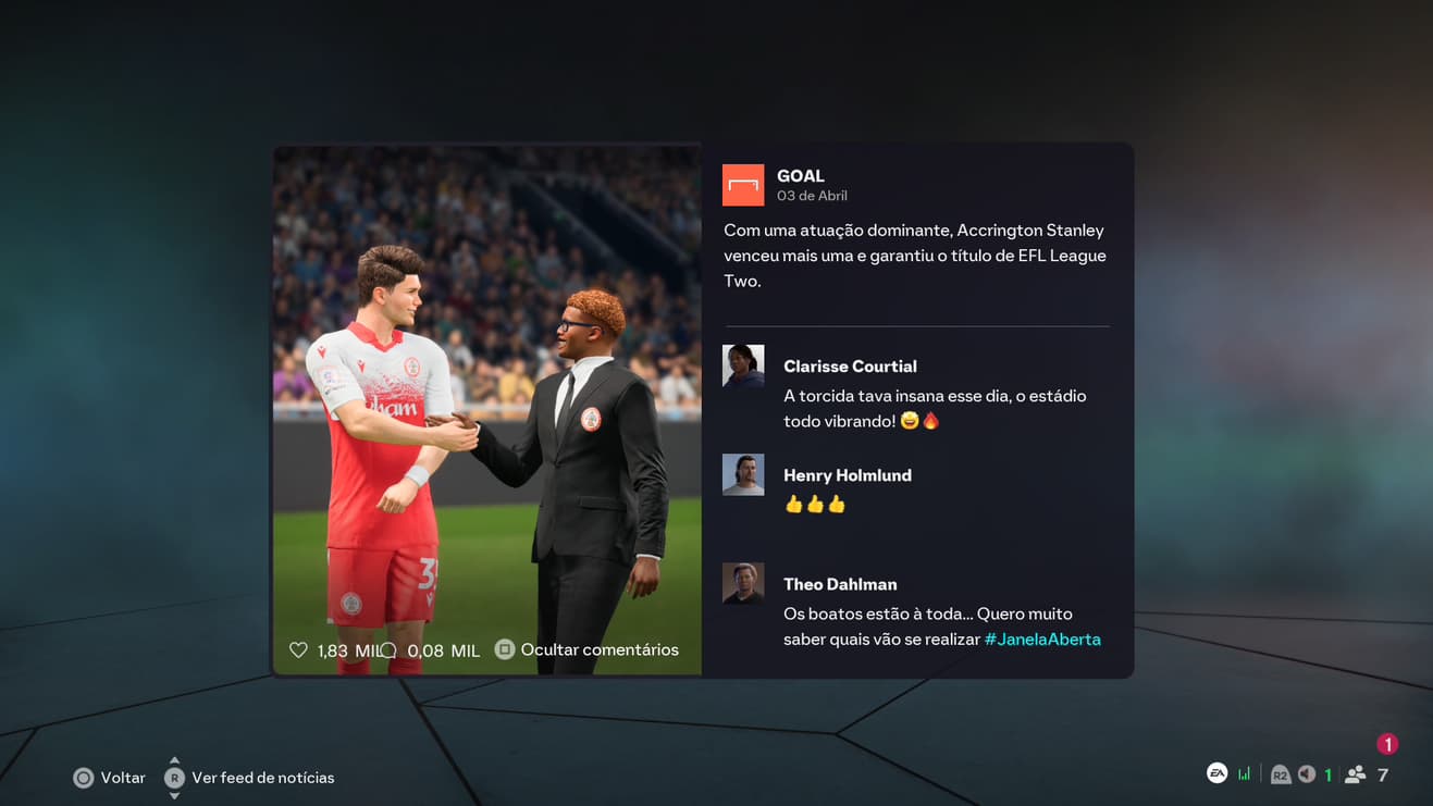 Campeões da 4ª divisão inglesa com o accrington Stanley
