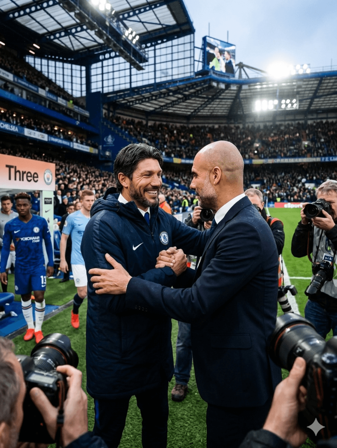 ganhamos de 2 a 0 do Manchester city em um jogo muito difícil... e pude conhecer um dos melhores treinadores da história Pep Guardiola.. …