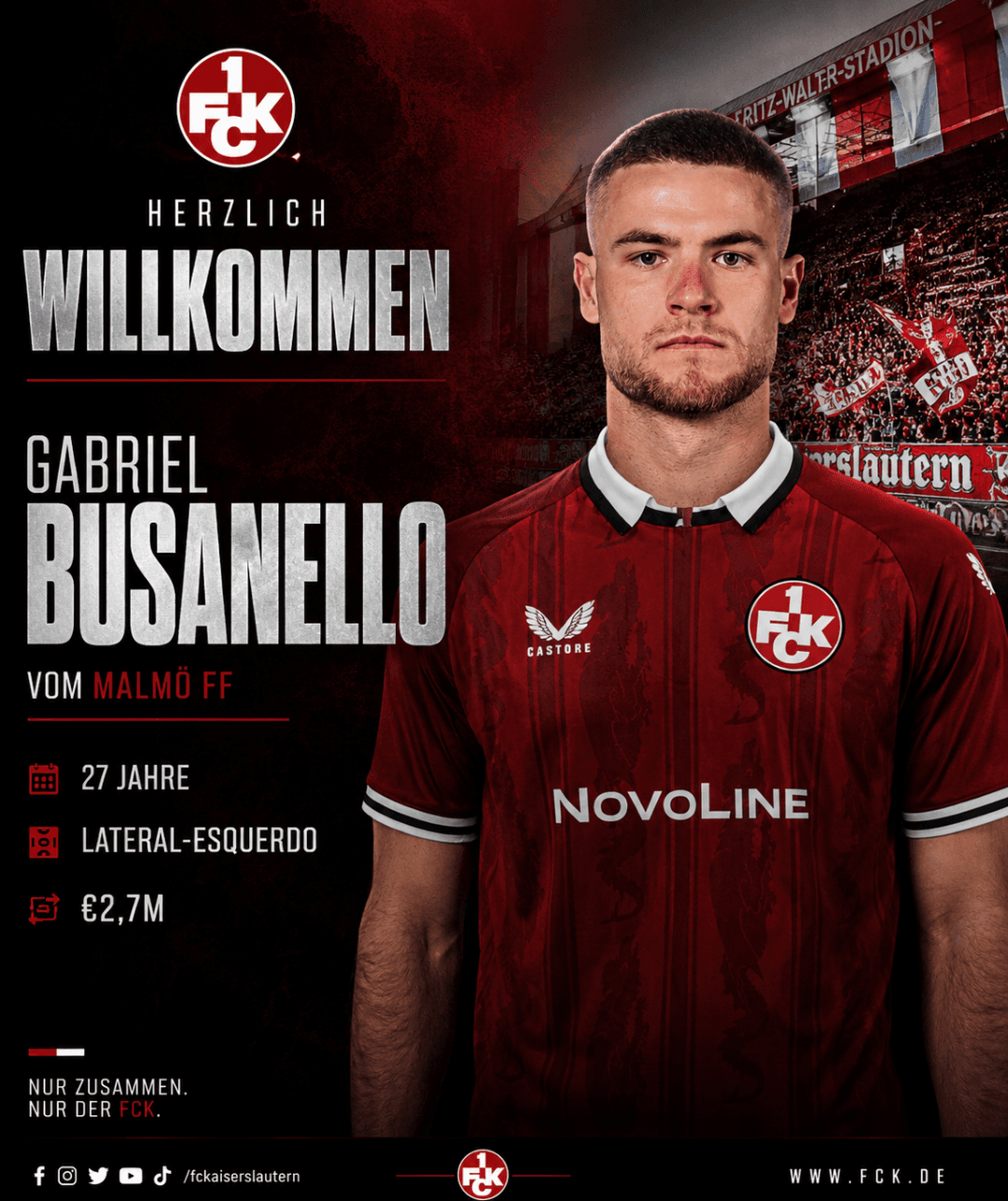 🚨 O Kaiserslautern acaba de oficializar a contratação do brasileiro depois de 9 anos sem nenhum no clube, Gabriel Busanello vindo do Mal…