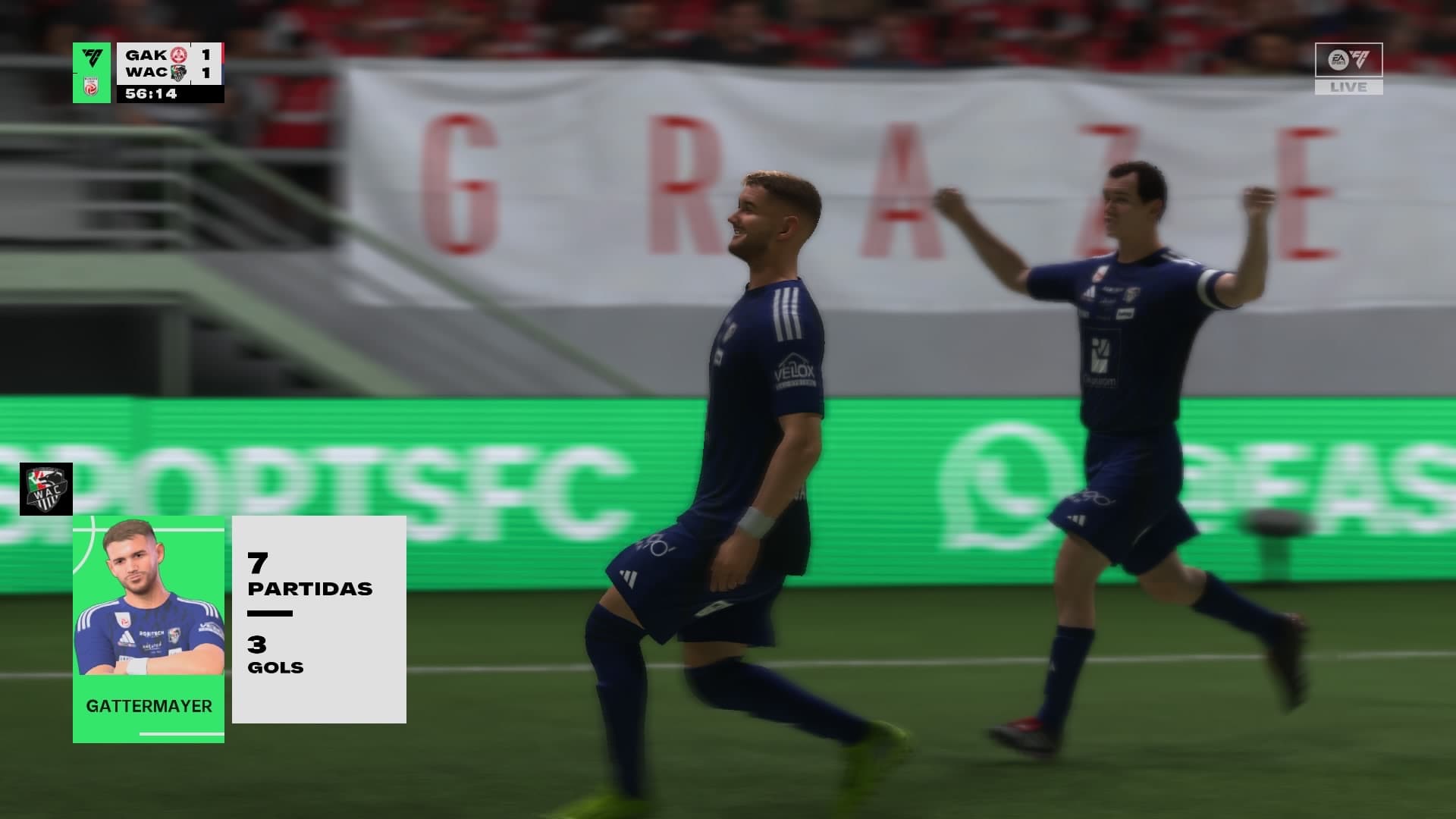 ⏰ 2°T 56min ⚽️ Gattermayer ⚔️ Graver 1x1 Wolfsberger