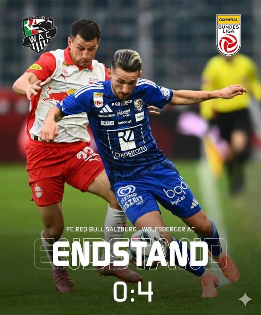 ⏰90min. FIM DE JOGO. VAAAAAAAAI WOLFSBERGER, os lobos visitam o Salzburg e aplicam uma goleada, diminuindo a distância para 1 ponto dos l…
