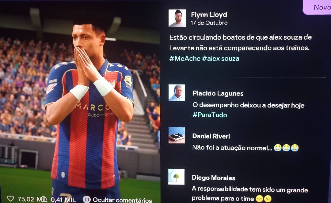 O JOVEM ALEX NAO TA COMPARENCENDO NOS TREINO POSSIVEL DESSEMTENDIMENTO COM TREINADOR DO LEVANTE ALEX ESTA MAGOADO COM A SITUAÇÃO