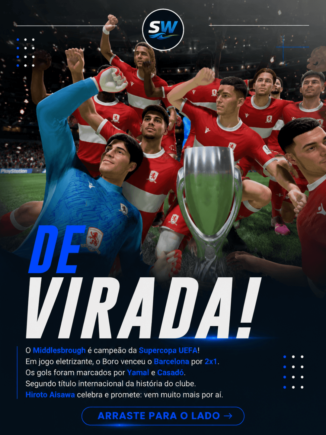 DE VIRADA! Middlesbrough conquista a Supercopa UEFA após vitória histórica por 2 a 1 sobre o Barcelona. Yamal marcou o primeiro, Casadó a…
