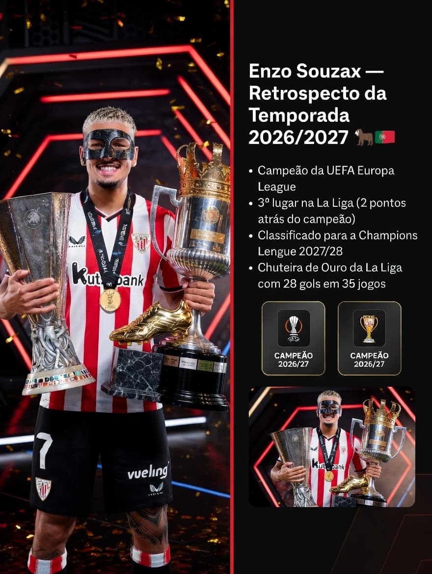 Enzo Souzax — Temporada 2026/27 🦁🇵🇹 Campeão da Europa League e da Copa del Rey! 3º na La Liga (Só 2 pts atrás do campeão) Classificado…