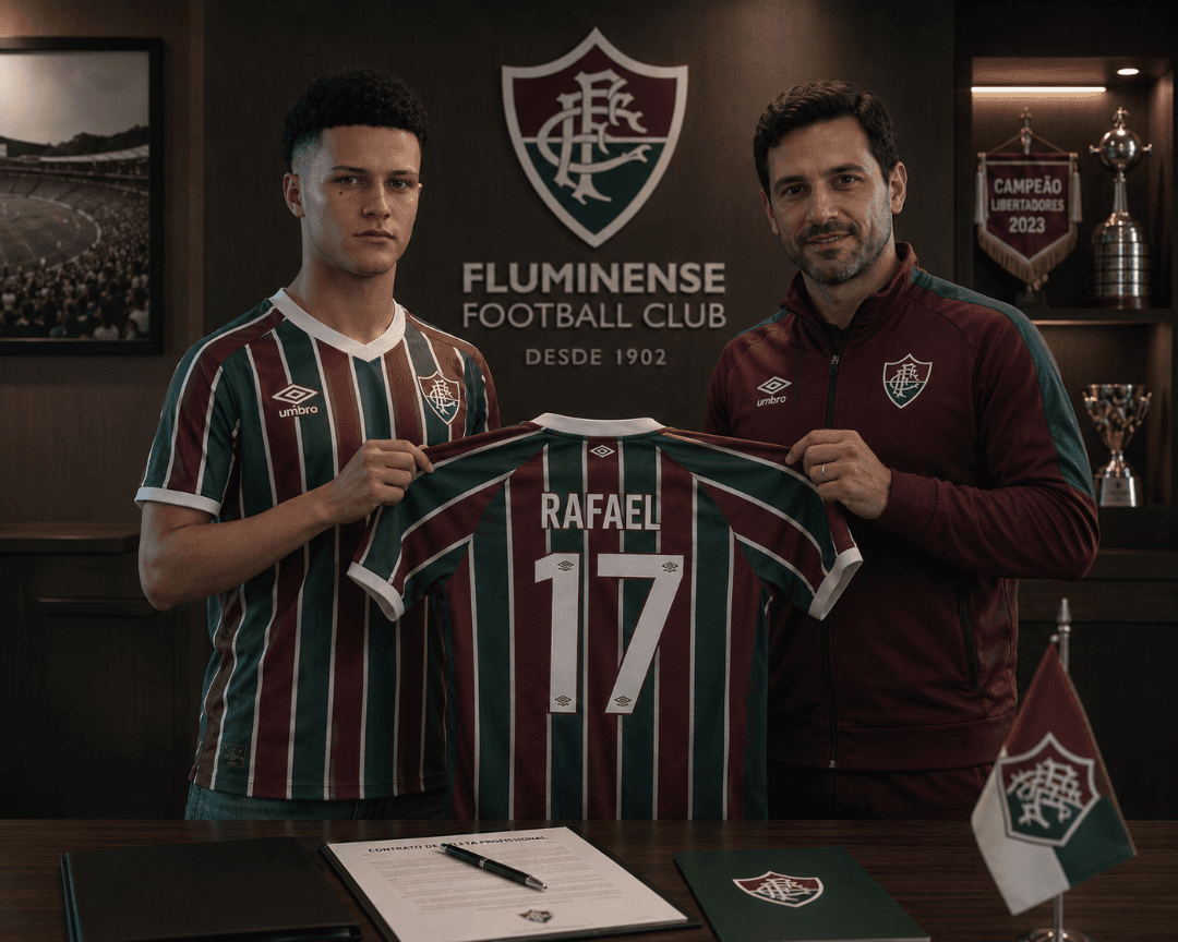 Muito feliz por assinar com o Fluminense, o clube que esta me dando oportunidade. É a realização de um sonho vestir essa camisa no profis…