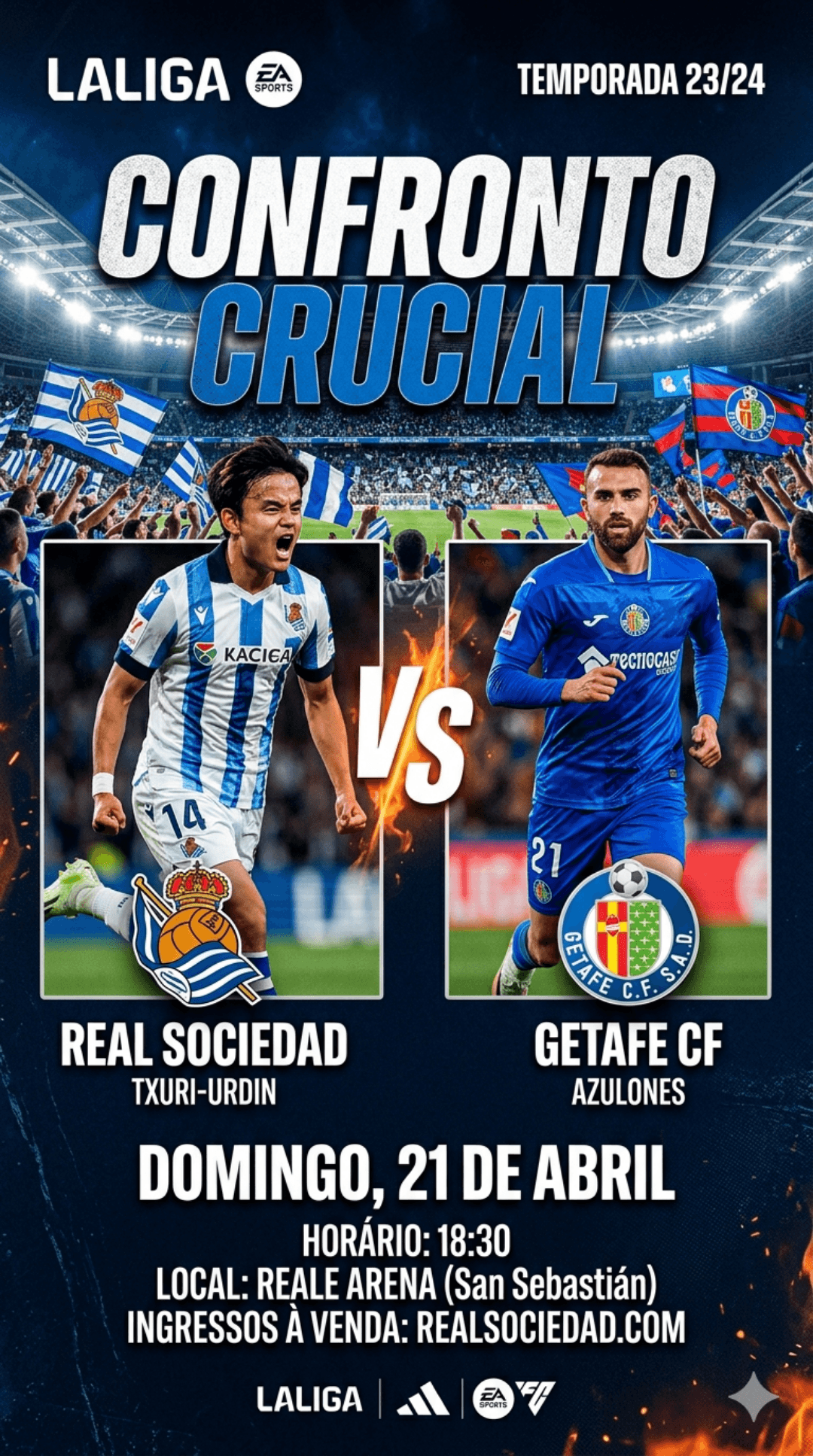 REAL SOCIEDAD X GETAFE CF PELA LA LIGA,APOS AMASSAR O CELTA DE VIGO E ASSUMIR A LIDERANÇA O REAL SOCIEDAD VAI COM TUDO PRO JOGO!!