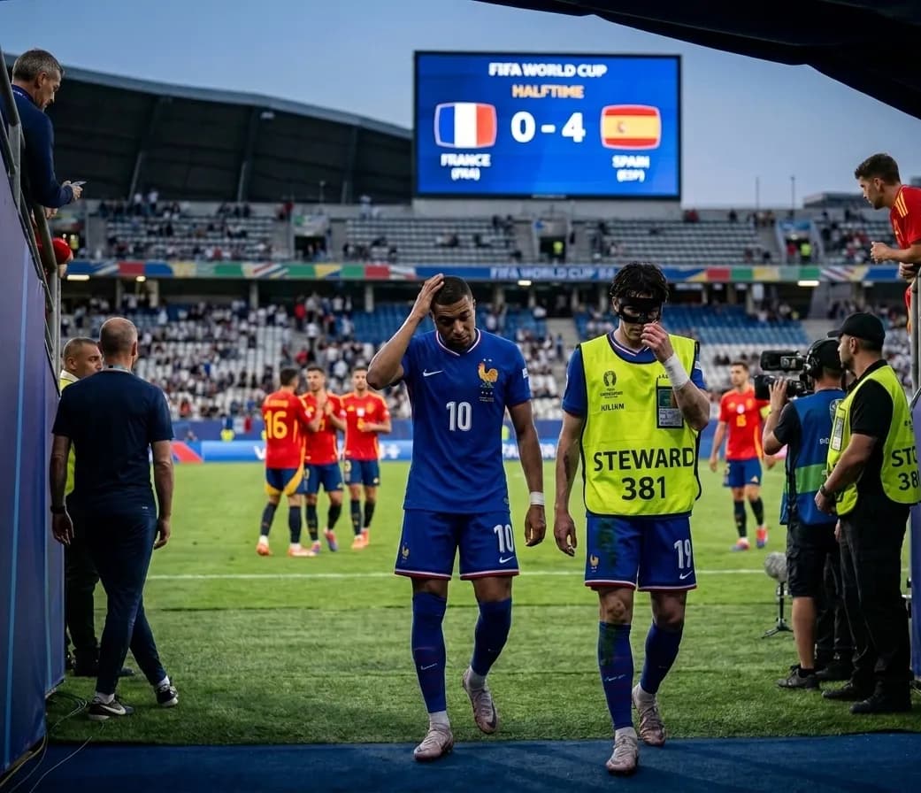 A Seleção Francesa🇨🇵 Vai Para O Intervalo Com Um Placar Bem Mais Bem Ruim😅 A Favor Da Seleção Francesa🇨🇵. Será Que A Seleção Frances…