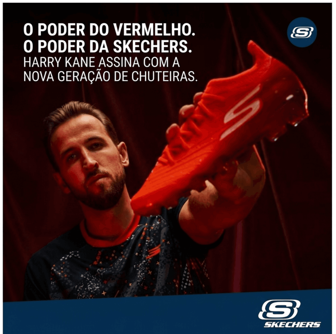 Harry Kane e o novo padrão de excelência. A Skechers SKX em vermelho vivo, projetada para redefinir o jogo. Poder e estilo em cada toque.…