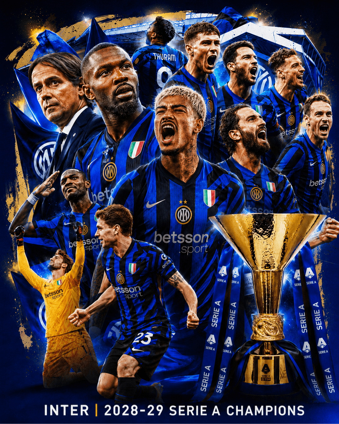 A Itália é azul! 💙🇮🇹 Inter acaba de conquistar o titulo da liga italiana. 🥹🏆