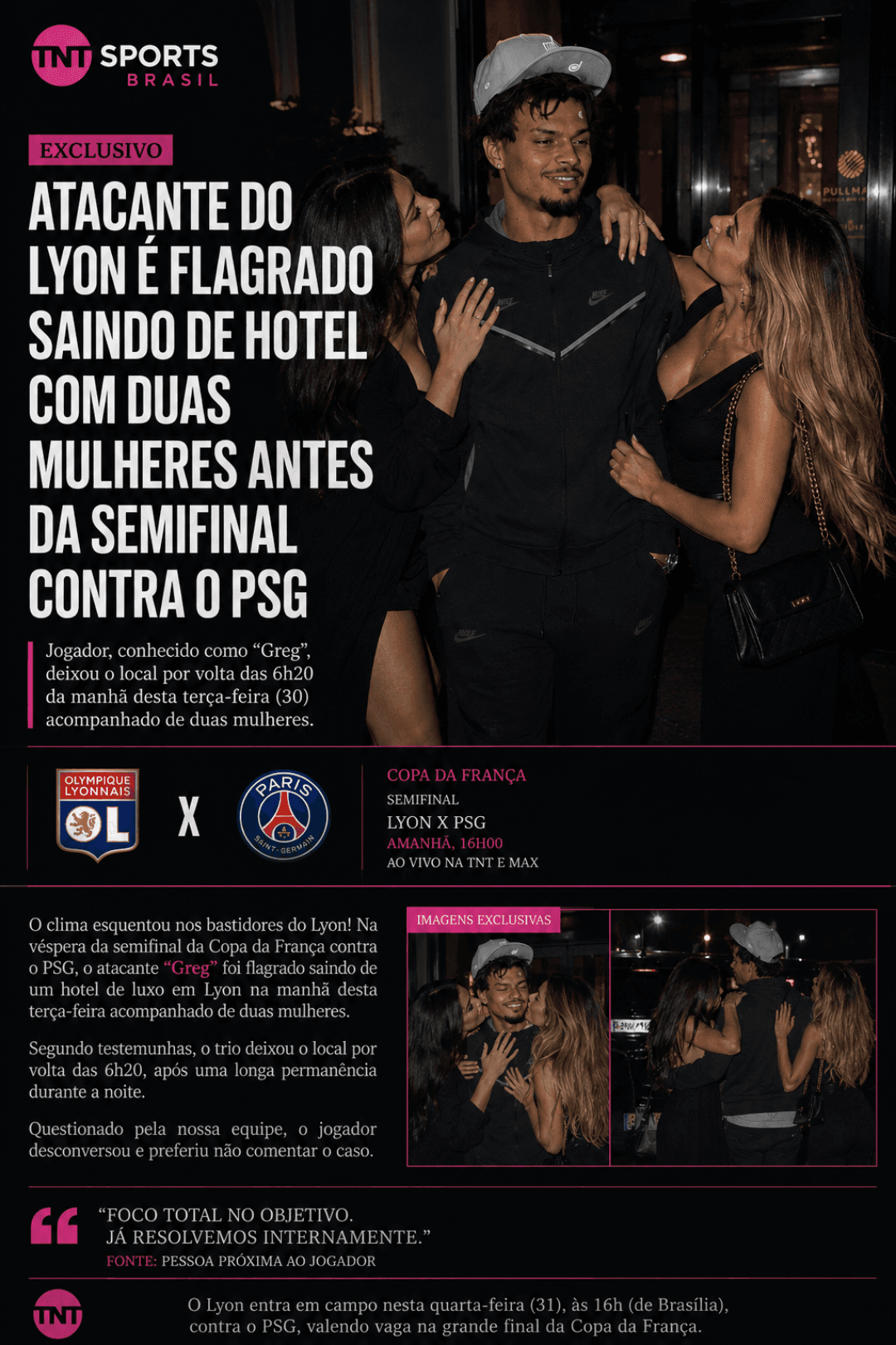 EITAAAA!!!! greg eh flagrado saindo de um hotel com duas mulheres... o jogador não quis falar sobre o caso 👀👀👀