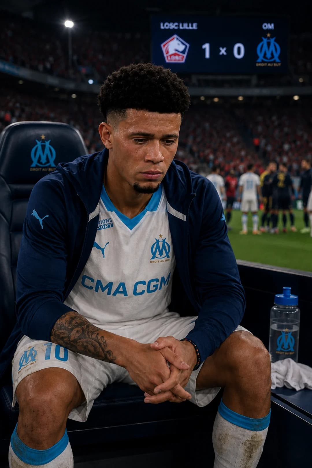 90' jogados e substituído por cansaço, o OM não conseguiu passar pelo Lille nas oitavas da coupe de France.