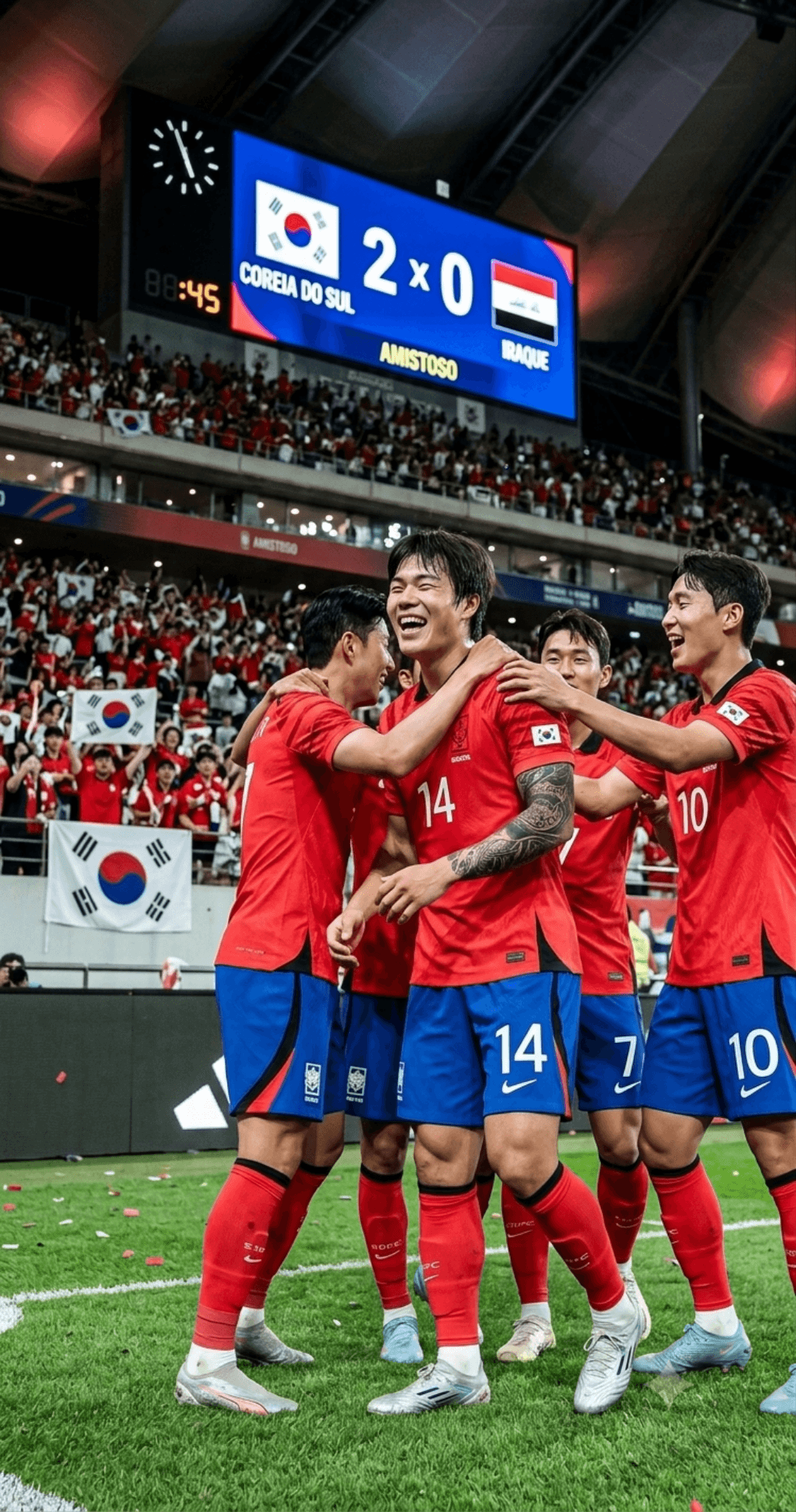 Estreia na seleção Amistoso. Coreia 2x0 Iraque. 2 gols nosso⚽️🔥