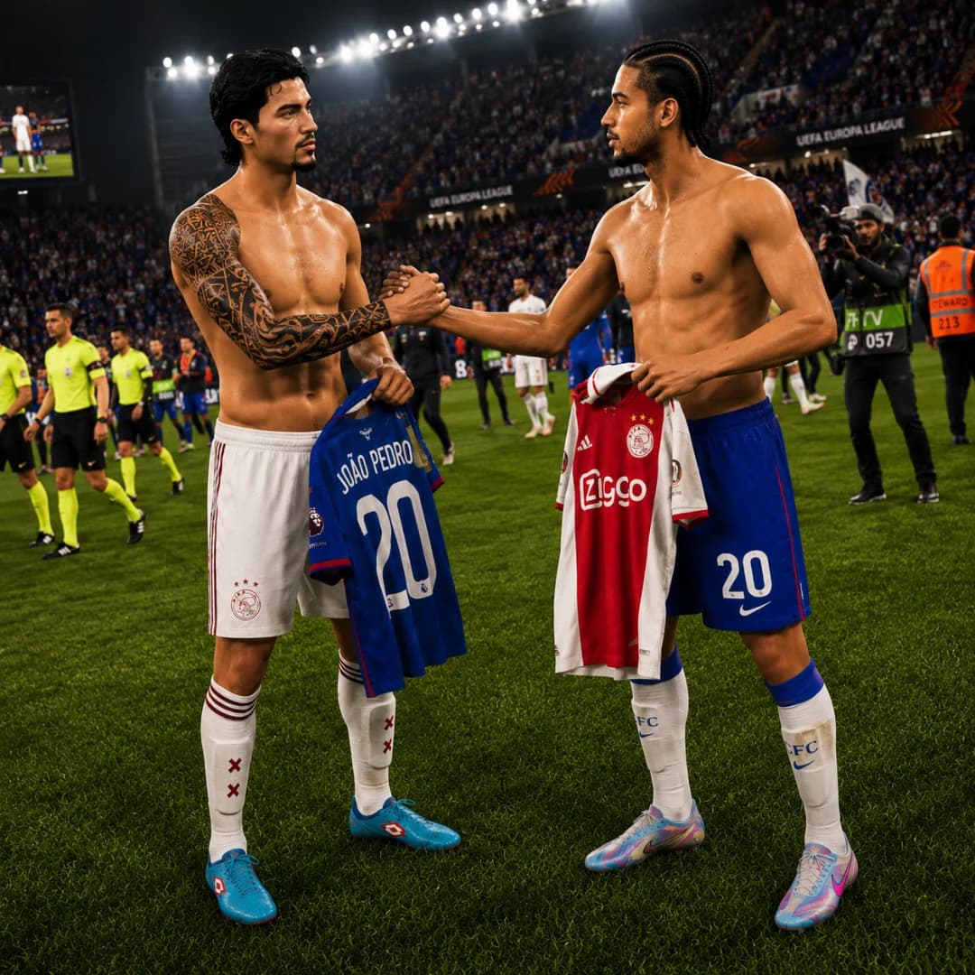 Boa batalha dentro de campo. Feliz pela troca de camisa com o João Pedro. Agora é pensar apenas na volta.