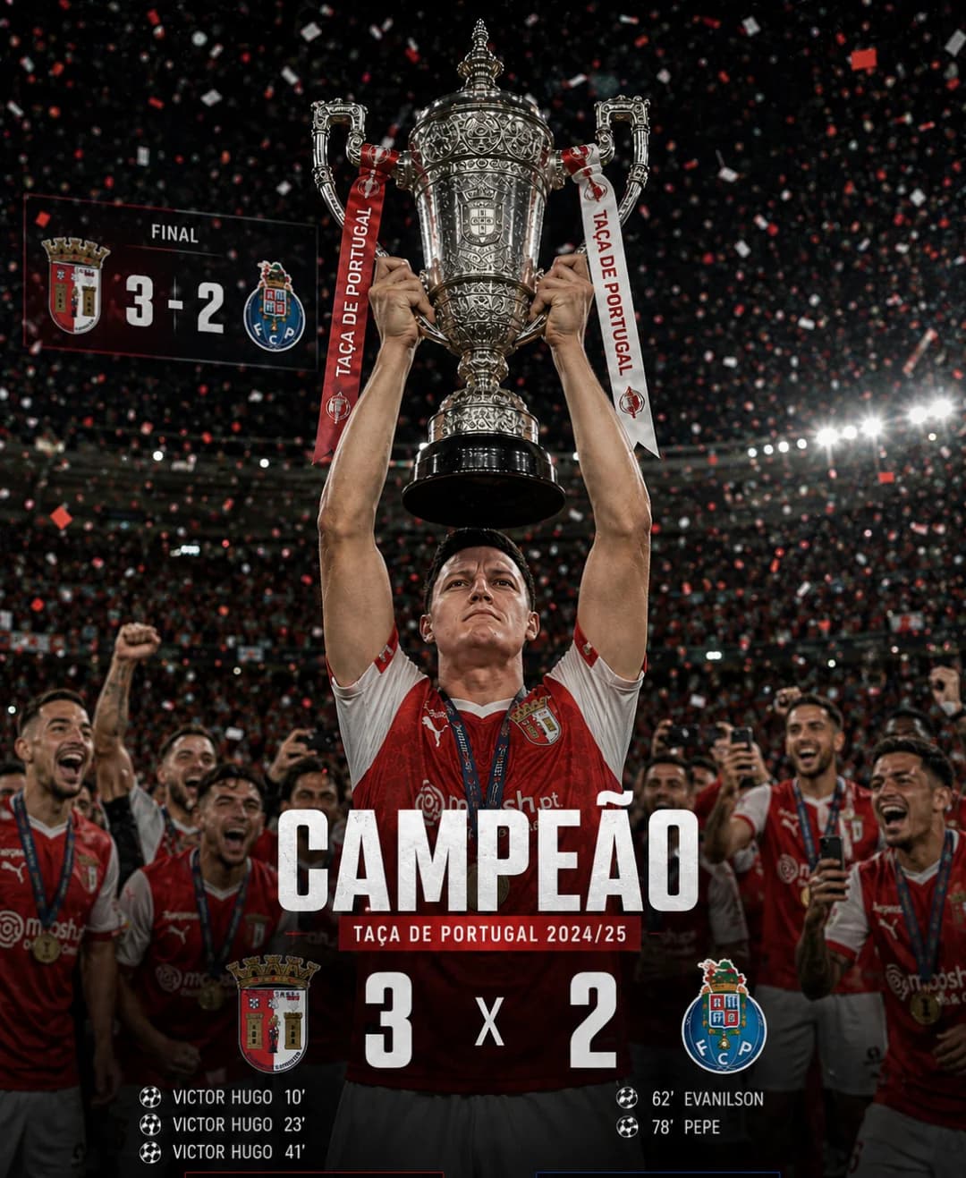 Fiz um Hat-Trick na final da Copa de Portugal em cima do Porto e ganho o título sendo o herói do jogo!!!