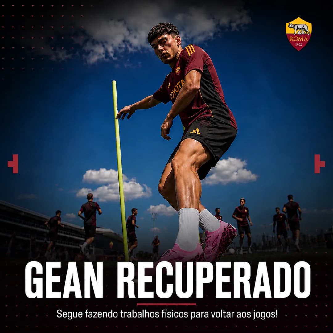 🇮🇹 BOA NOTÍCIA PARA A TORCIDA! Gean está recuperado e segue firme no processo de retorno aos gramados! 💪⚽ O jogador já realiza trabalh…
