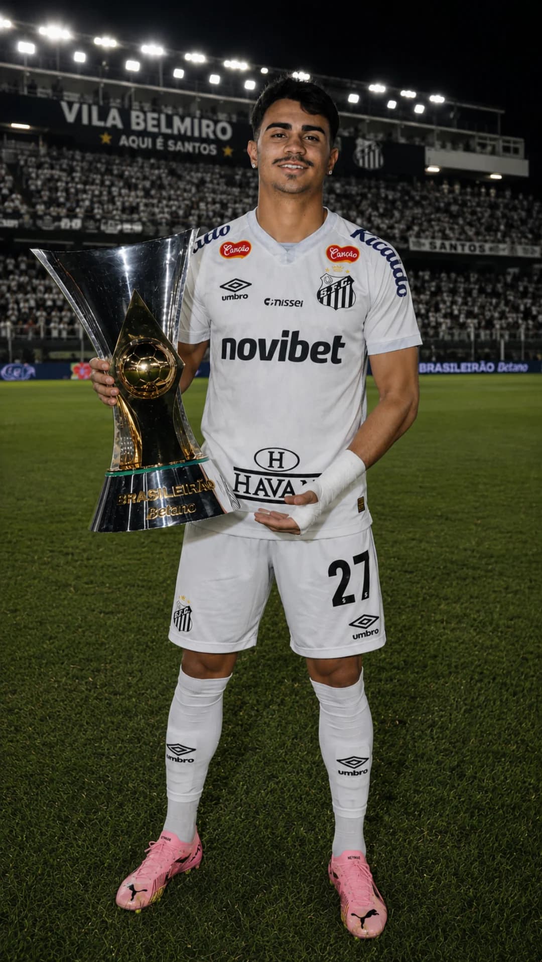 último jogo, último título.👆🏻 campeões do BR🏆 artilheiro do BR🥇 MVP do BR🥇 obrigado por me abraçar família Santos vcs iram ficar pra…