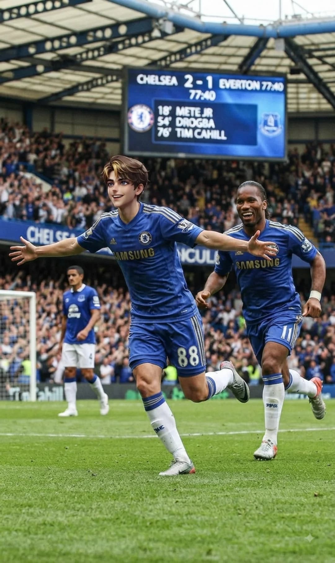Chelsea 2-1 Everton I 1 a goal and an 1 assist in the match—I set up Drogba. My first match went really well; I was very happy to get a w…