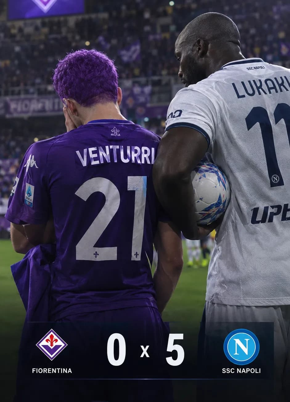 Hj eu nem tenho palavras para descrever... Fiorentina 0 x 5 SSC Napoli 7,3🗒️ 90 minutos jogados⏰ Melhor jogador da Fiorentina no jogo