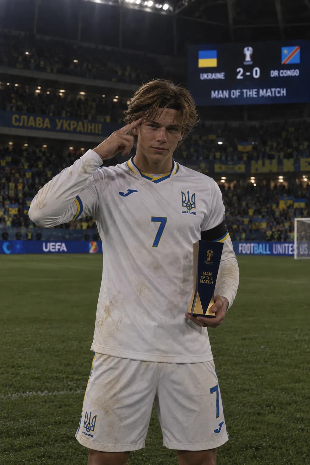 Noite especial em casa. Dois golos, vitória e Man of the Match. Nada se compara a representar este país. 🇺🇦💙💛